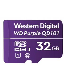 WD Purple SC QD101 WDD032G1P0C - Tarjeta de memoria flash - 32 GB - UHS-I U1 / Class10 - microSDHC - púrpura