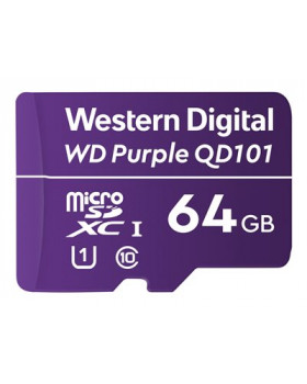 WD Purple SC QD101 WDD064G1P0C - Tarjeta de memoria flash - 64 GB - UHS-I U1 / Class10 - microSDXC UHS-I - púrpura